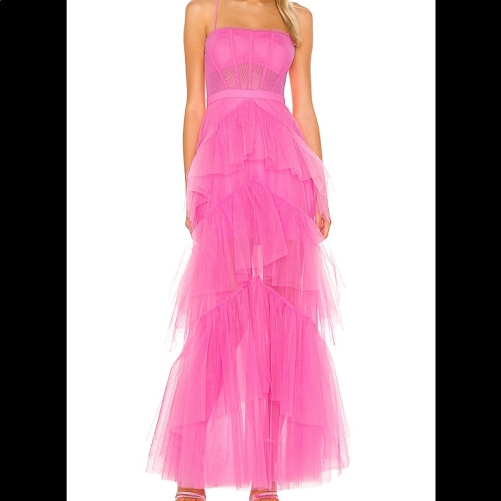 BCBGMAXAZRIA Tulle Corset Essential Gown size 4, pink